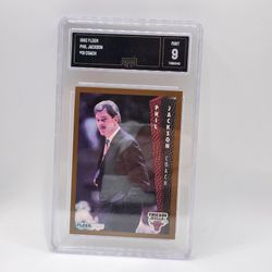 1992 Fleer Phil Jackson Coach #31 GMA 9 MINT Chicago Bulls Basketball Card