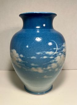 RARE 1980's Studio Art Pottery Ceramic Vase by James Shorba 9.5"