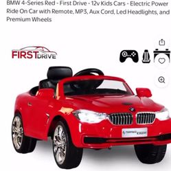 Brand New BMW 4-series Red First Drive 12v Kids Electric Power Ride 