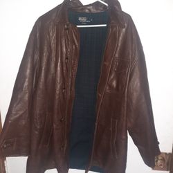 Men's Large Ralph Lauren Polo Leather Coat