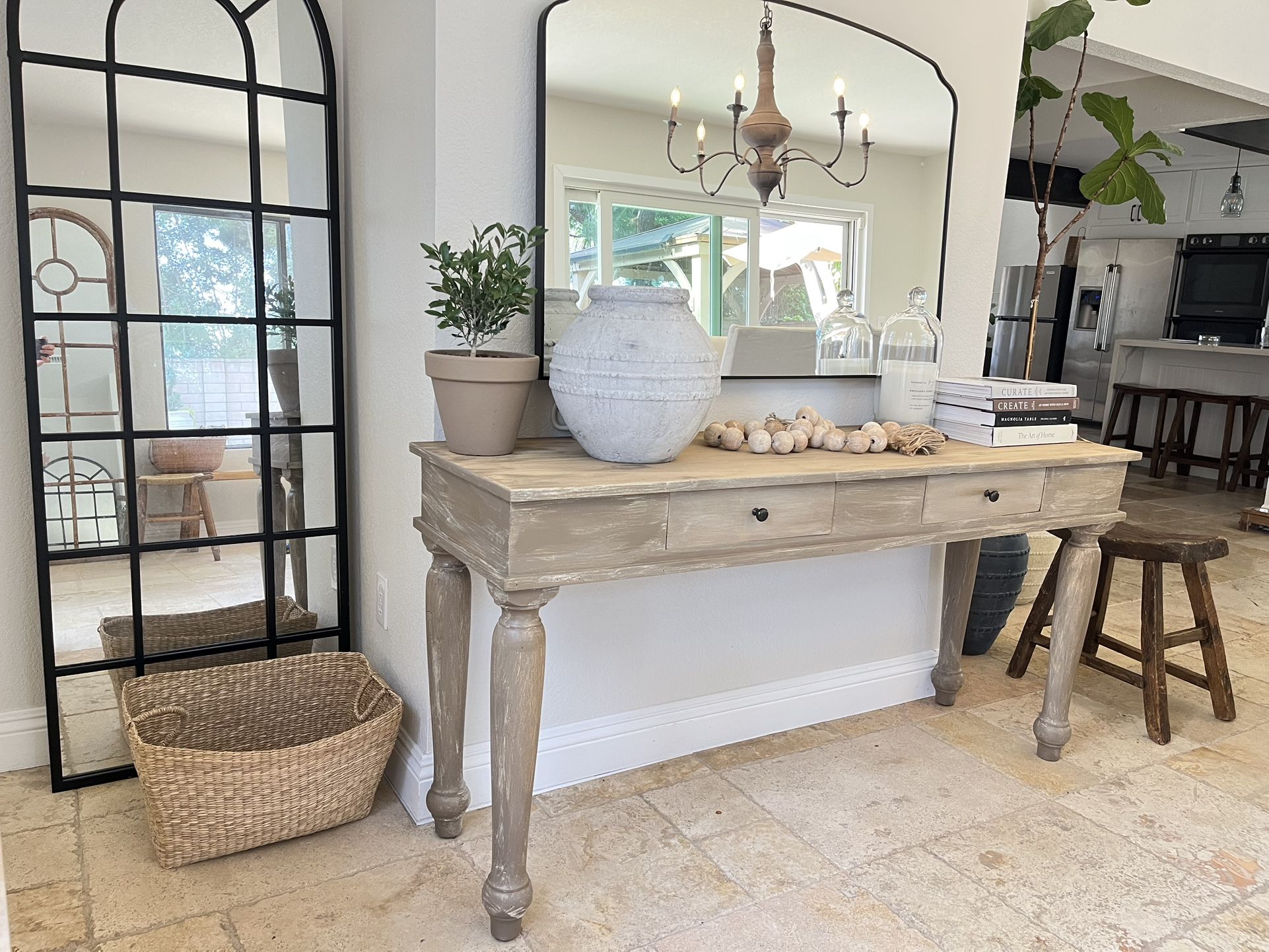 Entryway table/sofa table / tv /console table/ side long table ,beautiful finished. SOLID WOOD.