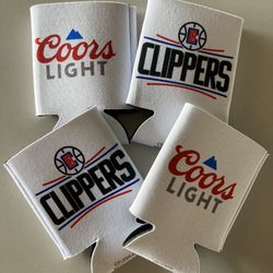 (4) Los Angel Clippers Basketball Coors Light Can Beer Koozie Coolers Coolie 