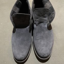 Men’s Gray Suede Leather Boots - Shoes Size 10 1/2