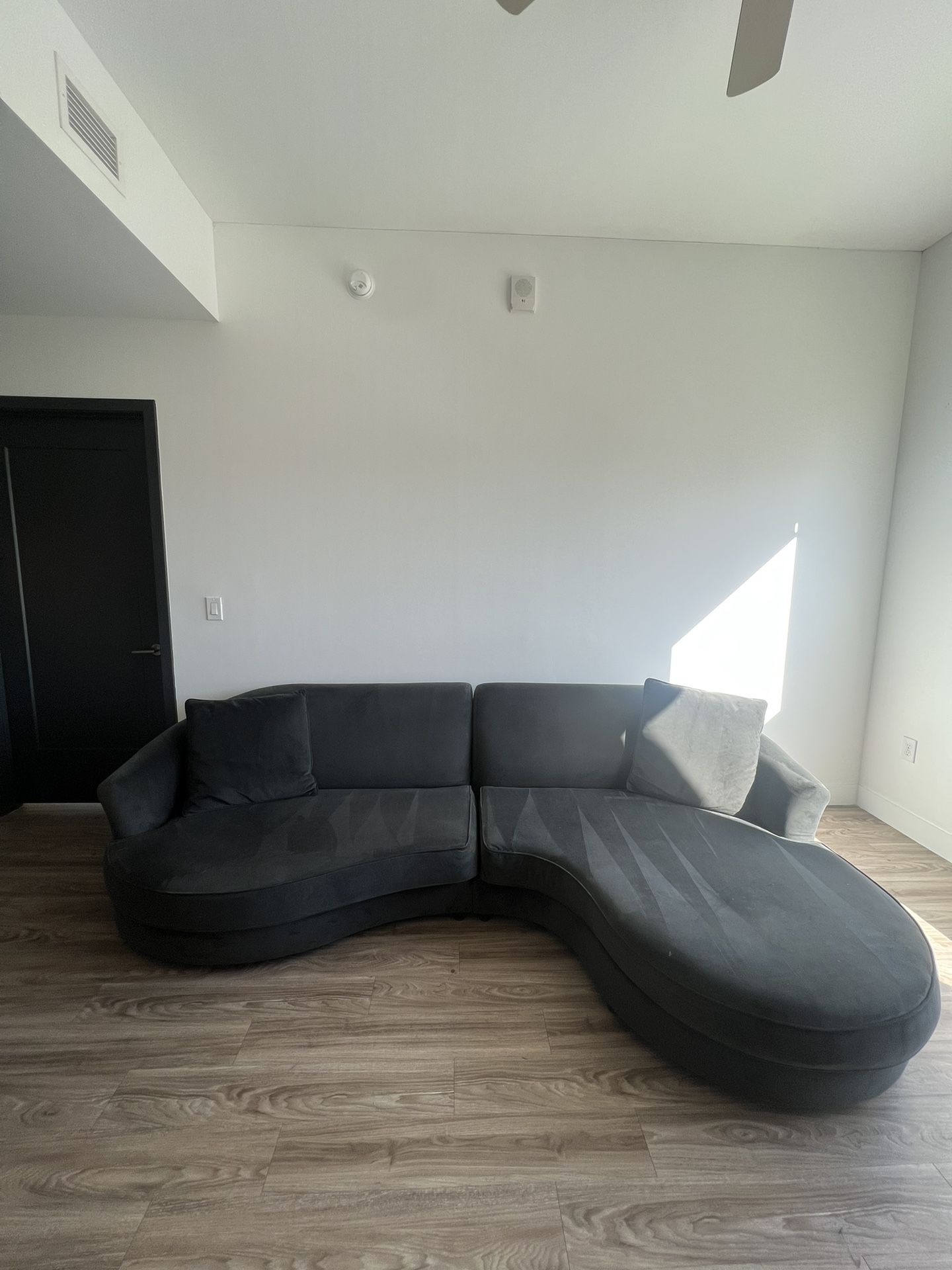Beautiful Living Spaces Black Velvet Sectional - $600