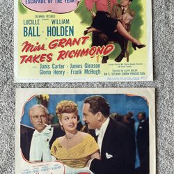 Two Lucille Ball 1940s Film Lobby Cards in “Lured” & “Miss Grant Takes Richmond”