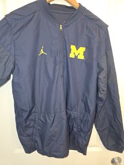 Air Jordan Michigan Wolverines Small 1/4 Zip Windbreaker Jacket Vented Pullover