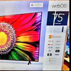 75 TV LG smart 4K HDTV $55 down on financing for delivery six month warranty