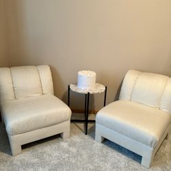 Set of 2 Armless Accent Chairs – Modern & Versatile