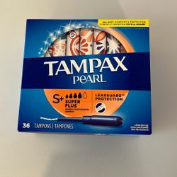 Tampax Pearl Super Plus Tampons, 36 Ct Pack