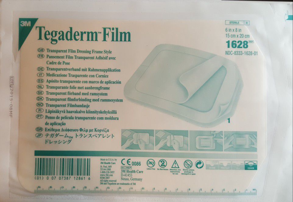 2x Tegaderm Film 1628 6"x 8" & 2x Tegaderm Film 1626 4"x 4 1/4"