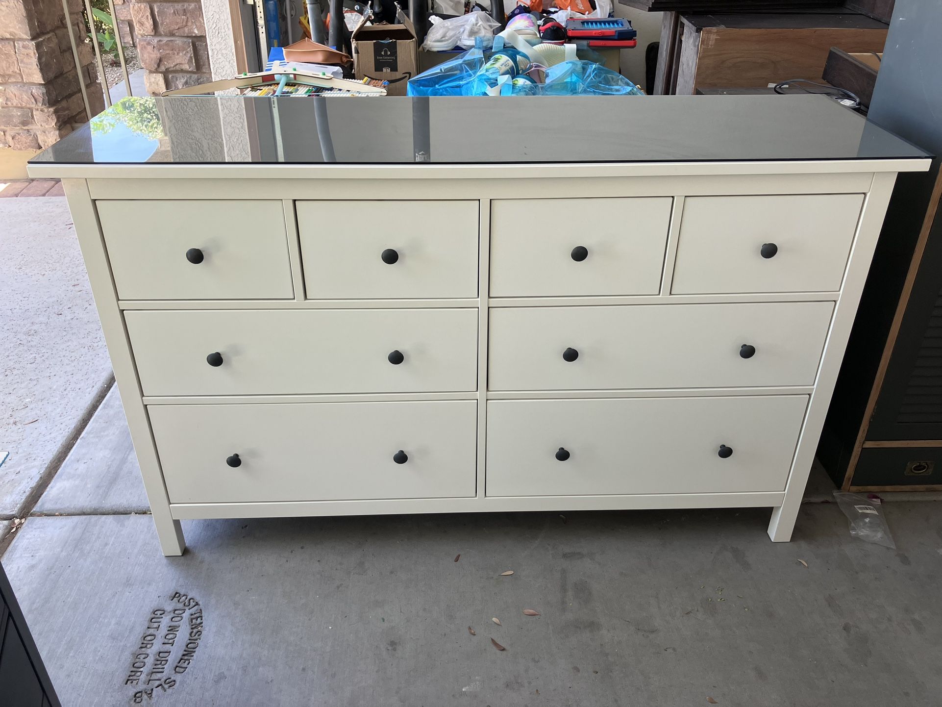 White IKEA HEMNES 8 - Drawer Dresser