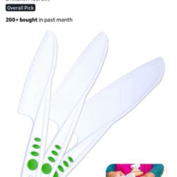 BRAND NEW TWO SETS! Curious Chef Kid Safe Kitchen Knife Set - 3-Piece Nylon Knives for Kids, White & Green, Ages 4+ - Non-Scratch Tools for Nonstick P