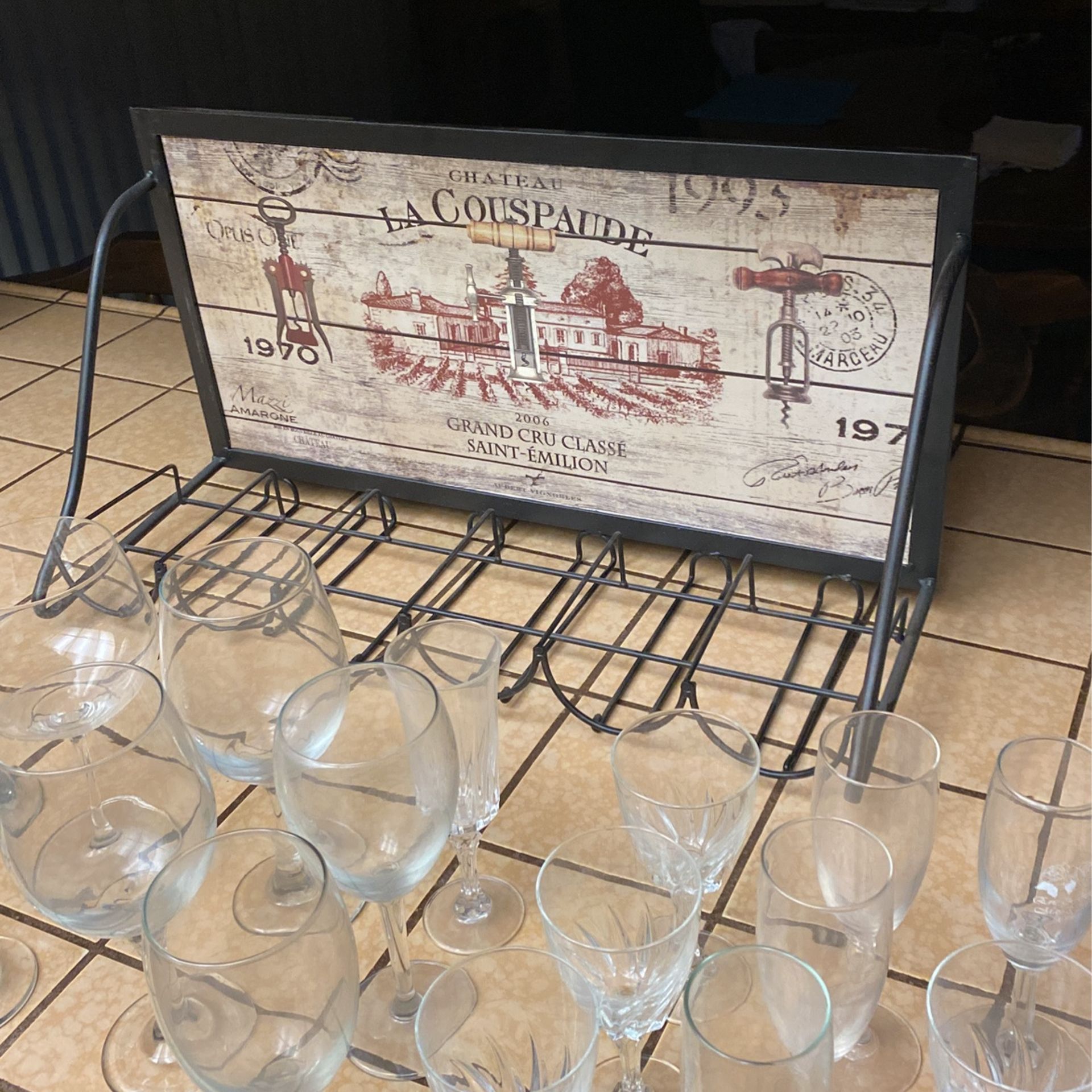 Wine Rack And Glasses