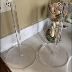 Set of 2 Clear Acrylic Paper Towel Holders - Modern Minimalist Style $20