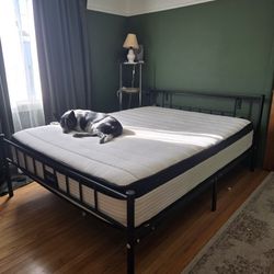 Black Metal Queen Size Bed FRAME ONLY