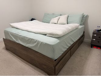 King Storage Platform Bed Frame