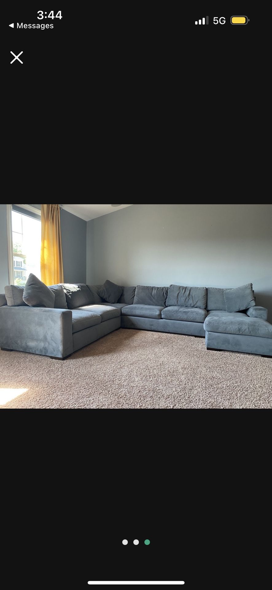 Zgallerie gray sofa feather fill very comfy