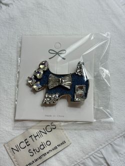 Blue dog shape shining hair clip