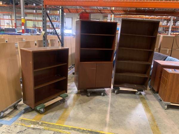 Wood And Metal Book Cases All Commercial  13 Available 