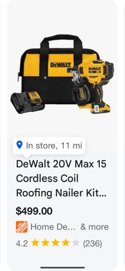Dewalt XR Roofing Nailer Kit One Battery And charger 