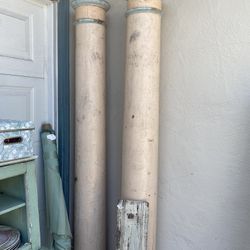 Pair Antique Architectural Salvage Columns Posts Shabby Chic Paint Original 