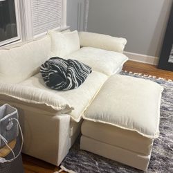 Upholstered Cream Couch 