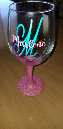 Glitter wine glass