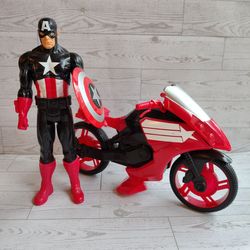 Marvel Avengers Captain America 12" with motorcycle