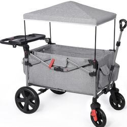 NEW. OPEN BOX.EVER ADVANCED Foldable Wagons for Two Kids & Cargo,