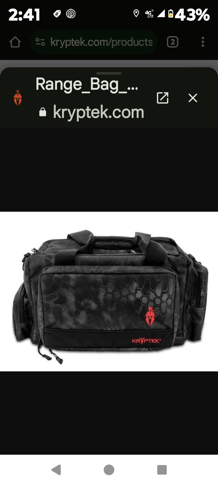 KRYPTEK RANGE BAG