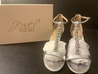 Jewel Badgley Mischka Gretchen Silmet 8.5 rhinestone shoes