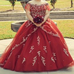 Maroon Quinceanera Dress Size 16/18