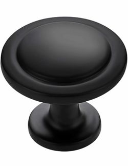 30 Pack 1-1/4 inch Matte Black Zinc Euro-Style Cabinet Knobs, Drawer Pulls & Door Handles