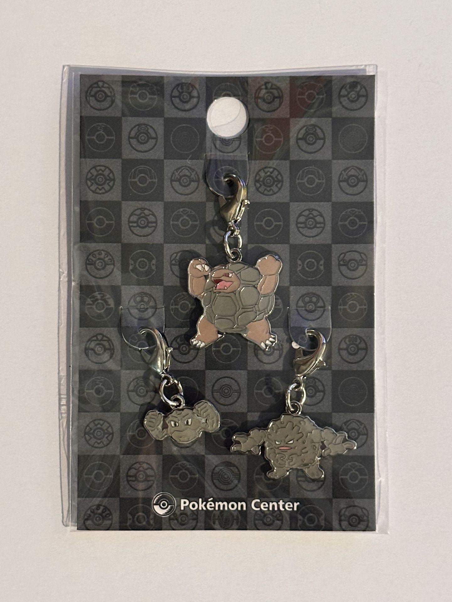 Geodude Graveler Golem Metal Charm Key Chain Set Pokémon Center Japan