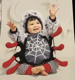 New adorable Spider fits infant boy 0/3 and 3/6 month pullover deluxe plush costume