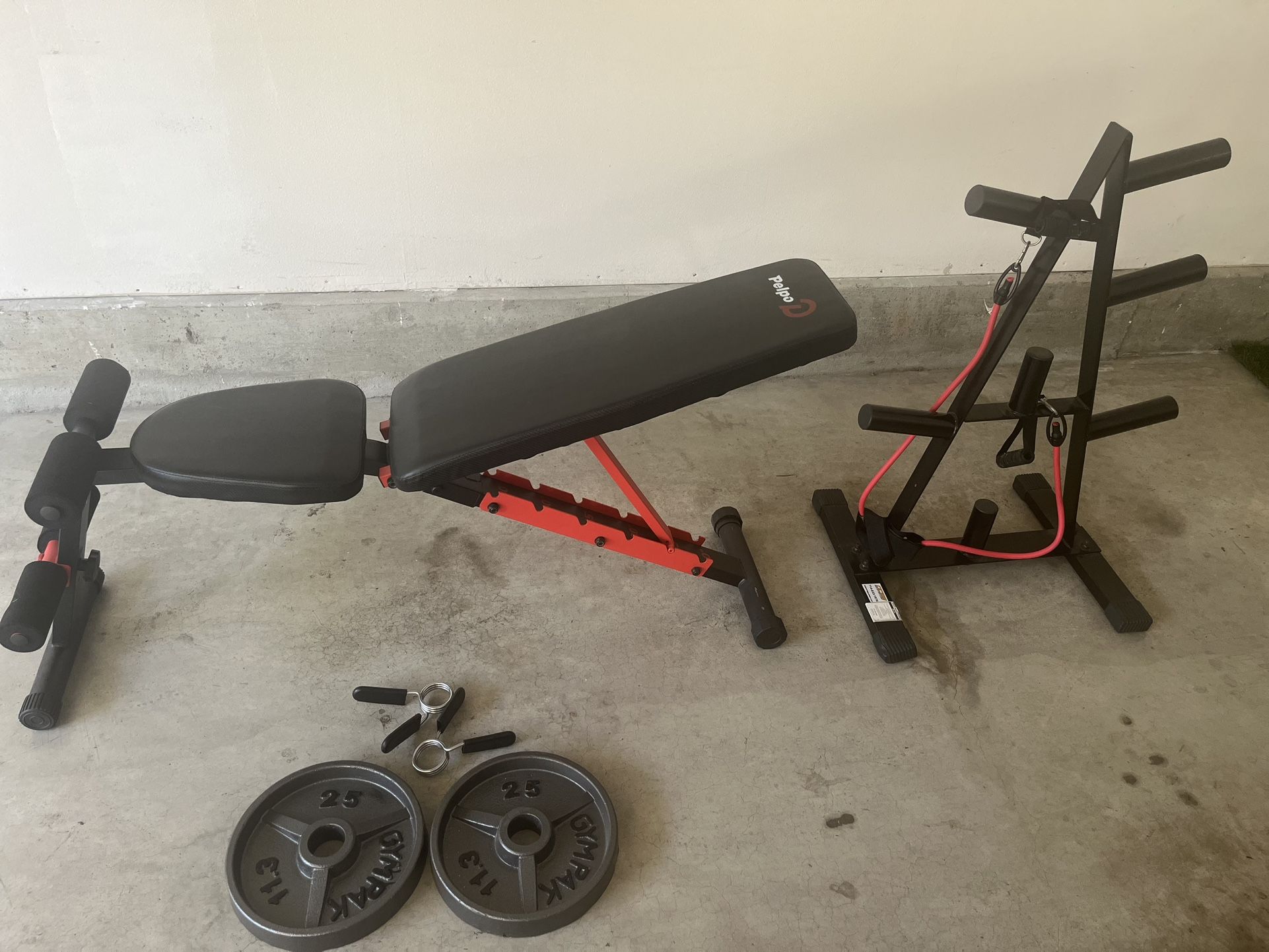 Gym Bench And Weights