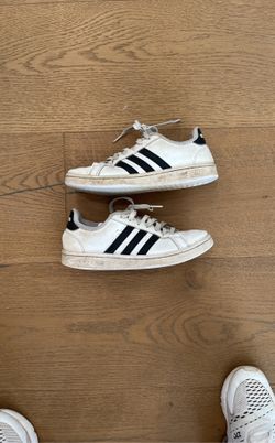 White With Black Stripes Women’s Size 7.5 Adidas Shoes