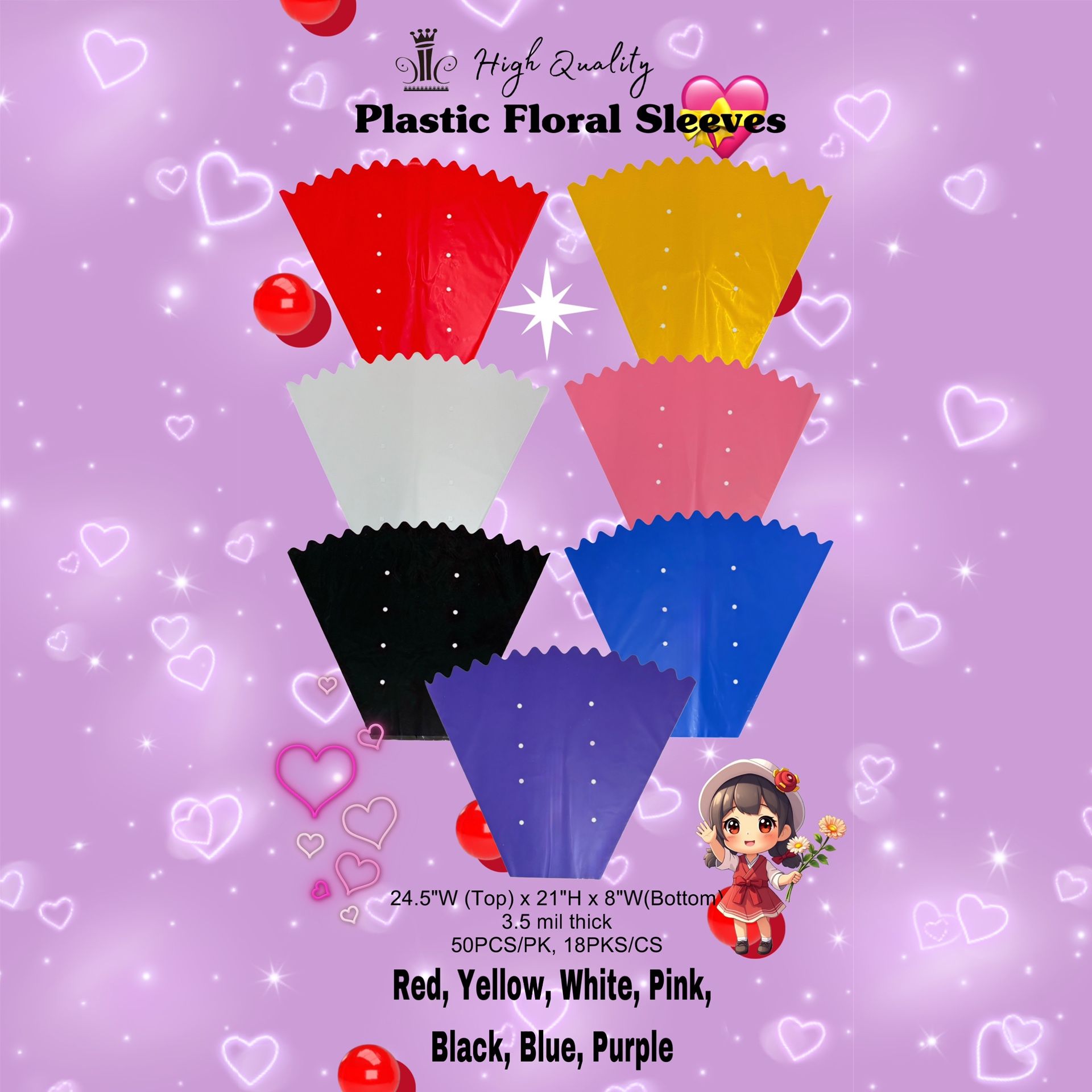 Plastic Floral Sleeves For Fresh Flower Bouquet 900 Pieces CalCastle Craft