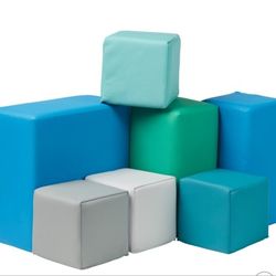 New in box 
Building Blocks: Seven soft foam blocks for babies and toddlers as they explore movement, develop hand-eye coordination, and improve impor