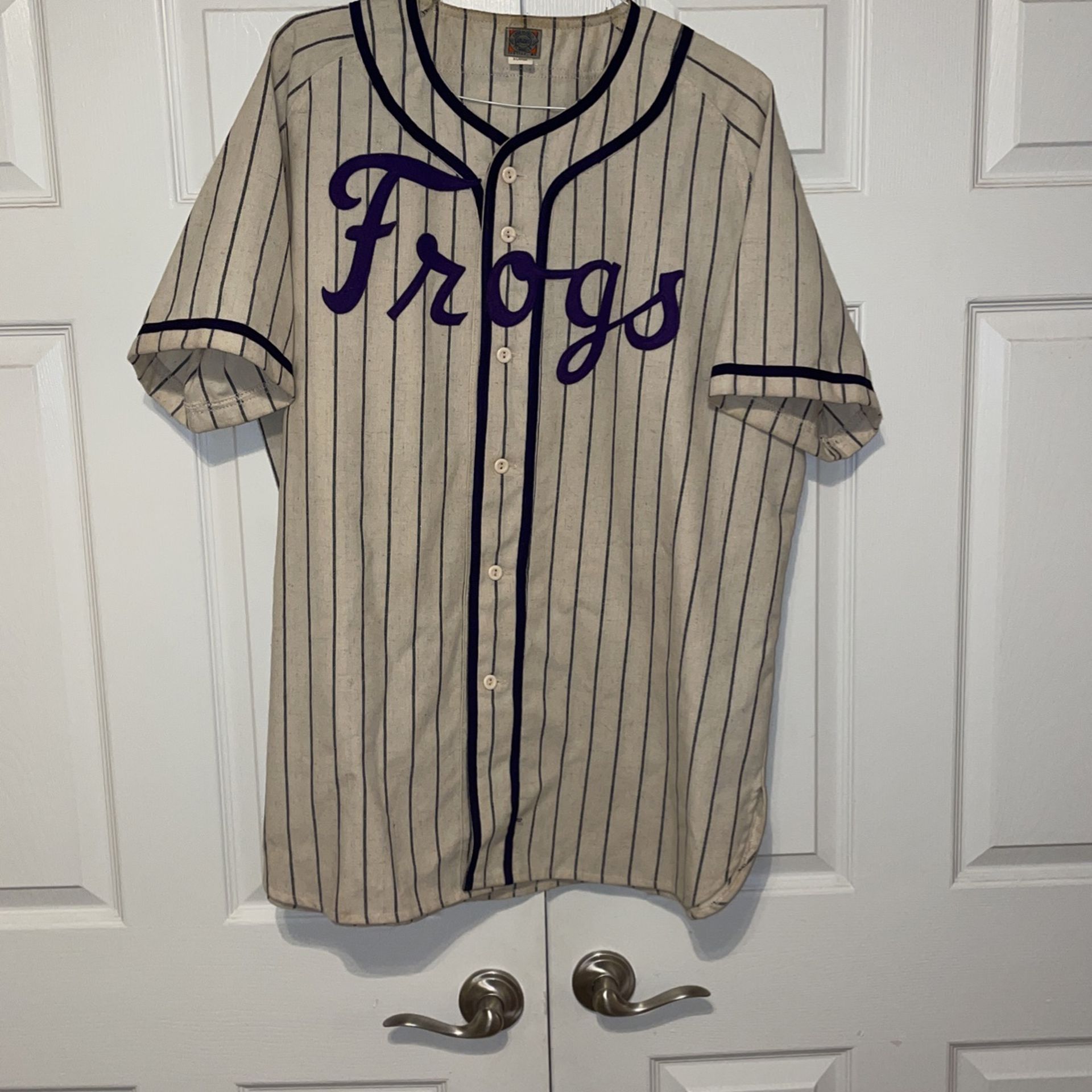 TCU Vintage Authentic Baseball Jersey #8 XL