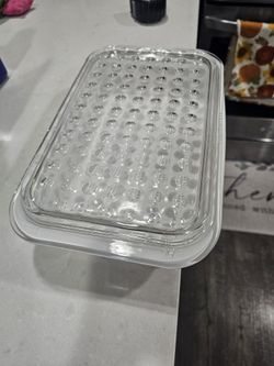 Corning Ware White Baking Casserole Pan with Bump Clear Glass Lid MC-2-B