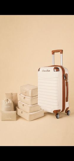 24” Rolling Luggage with 7 Piece Packing Cube Set