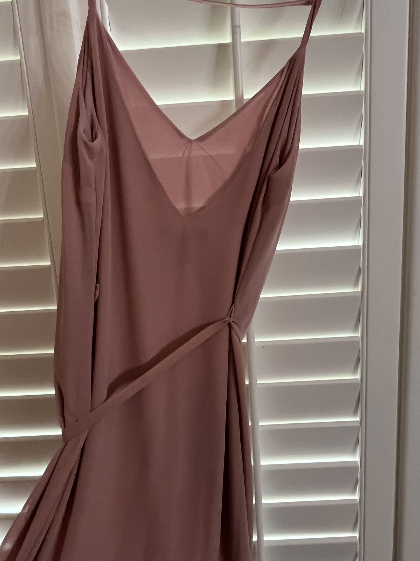 NEW Long Sheer  DUSTY ROSE DRESS SMALL