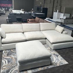 Light Grey Cream White Feather Cloud Set