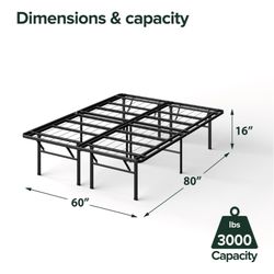 Zinus 16 Inch SmartBase Deluxe Mattress Foundation/ 2 Extra Inches high for Under-Bed Storage/Platform Bed Frame/Box Spring Replacement/Strong/Sturdy/