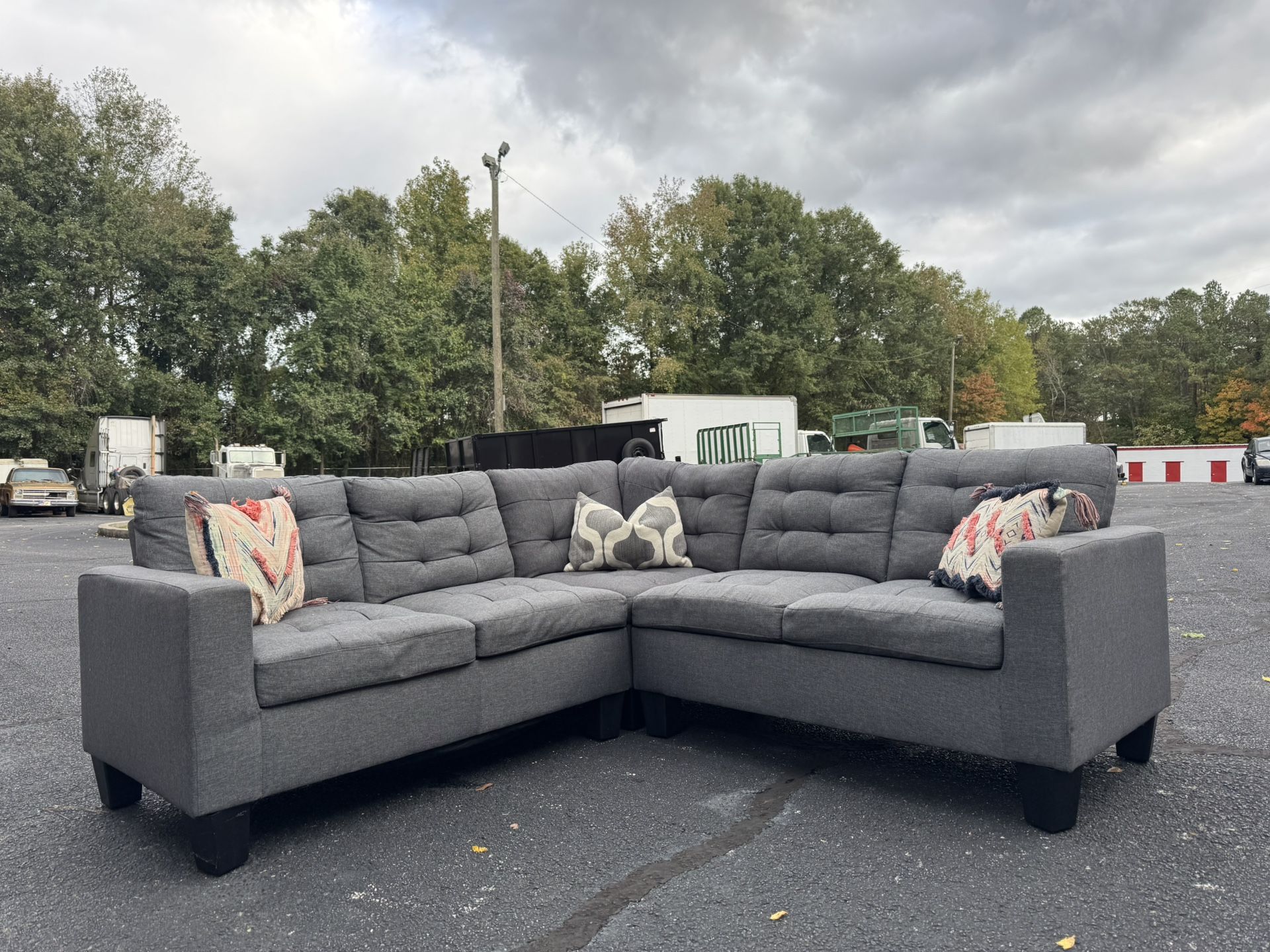Grey Sectional ( Delivery Available)