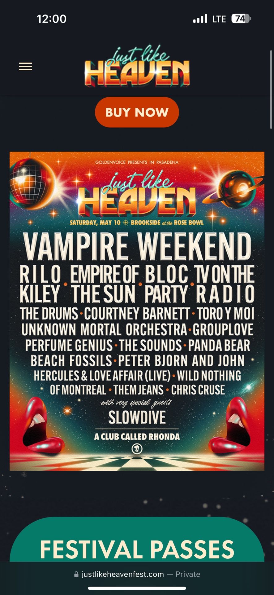 2 VIP JUST LIKE HEAVEN TICKETS