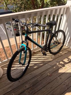 Black and Teal Mountain Bike