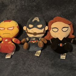 FUNKO Mopeez Marvel 5” Stuffed Figures Iron Man Black Widow Captain America