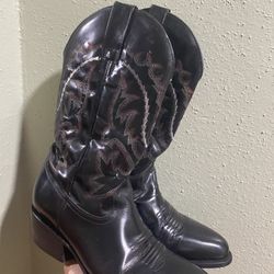 Herencia Black Leather Cowboy Western-Boots Men's Size 8.5 